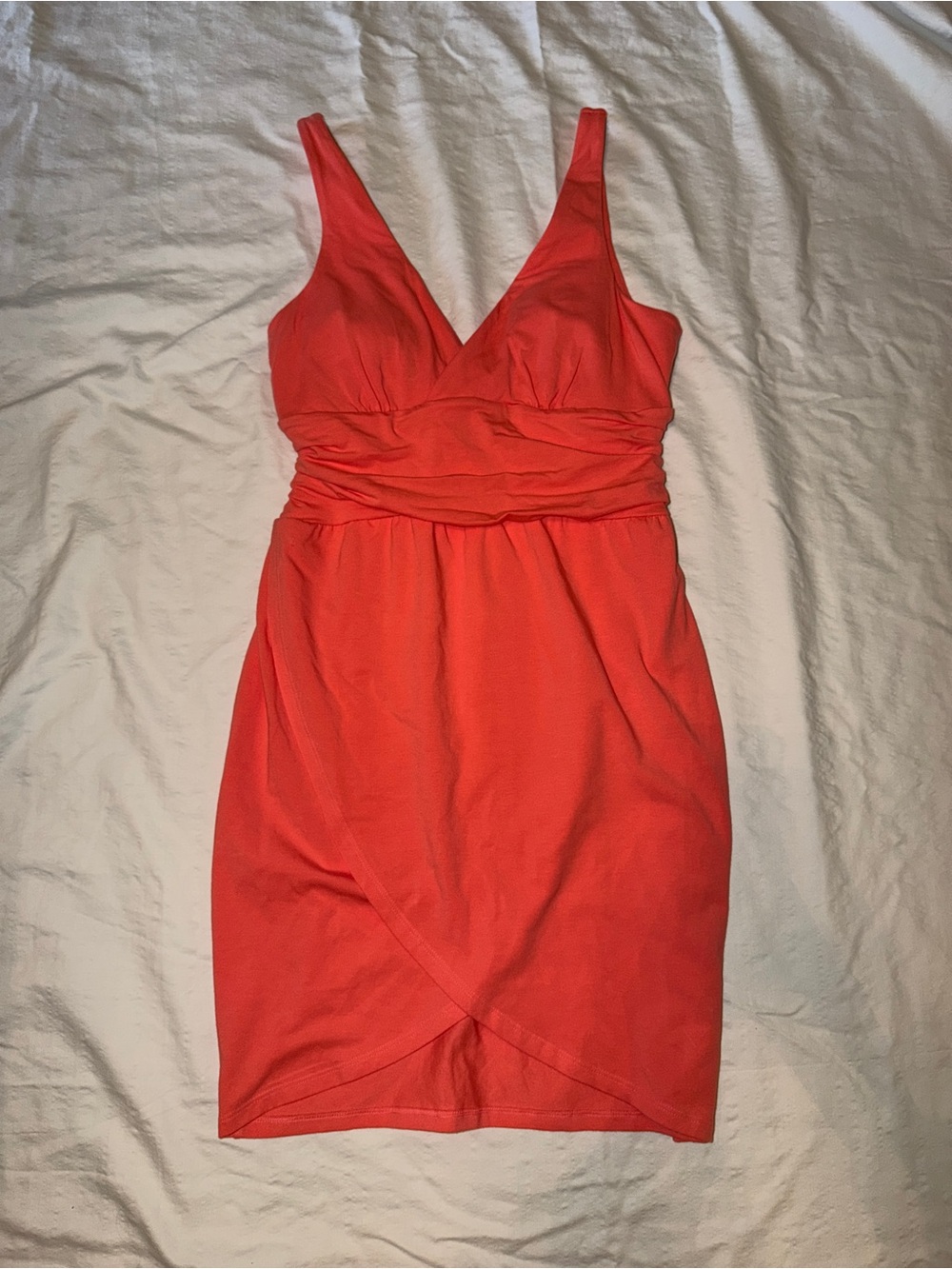 Vintage Victoria's Secret Sleeveless V-Neck Coral Bra Top Wrap-Front Dress